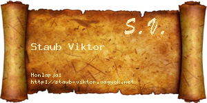 Staub Viktor névjegykártya
